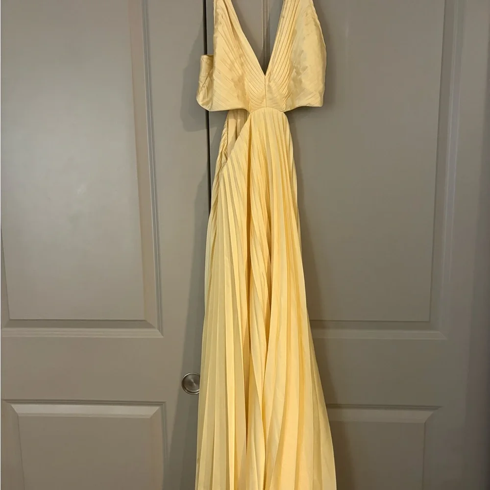Abercrombie & Fitch Pleated Yellow Dress - Picture 3 of 4